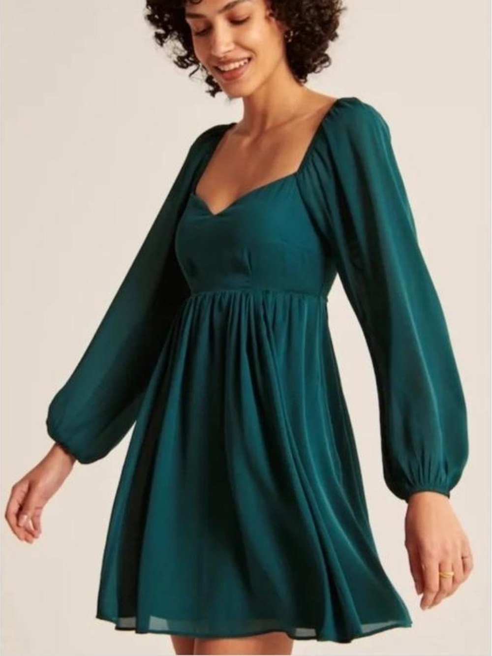A&F Dark Teal/Green Long-Sleeve Mini Dress- Size XSP